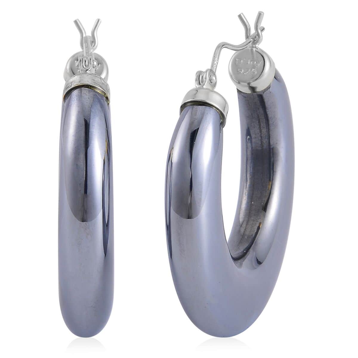 Terahertz Hoop Earrings in Rhodium Over Sterling Silver 63.70 ctw image number 0