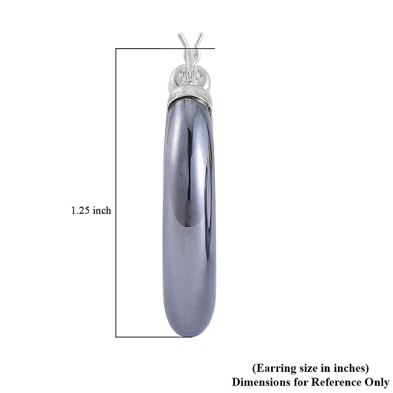 Terahertz Hoop Earrings in Rhodium Over Sterling Silver 63.70 ctw