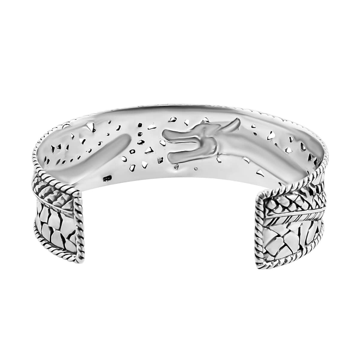 Bali Legacy Sterling Silver Dragon Cuff Bracelet (7.25 In) (26.55 g) image number 4