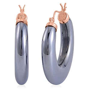 Terahertz Hoop Earrings in Vermeil Rose Gold Over Sterling Silver 63.70 ctw