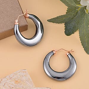 Terahertz Hoop Earrings in Vermeil Rose Gold Over Sterling Silver 63.70 ctw