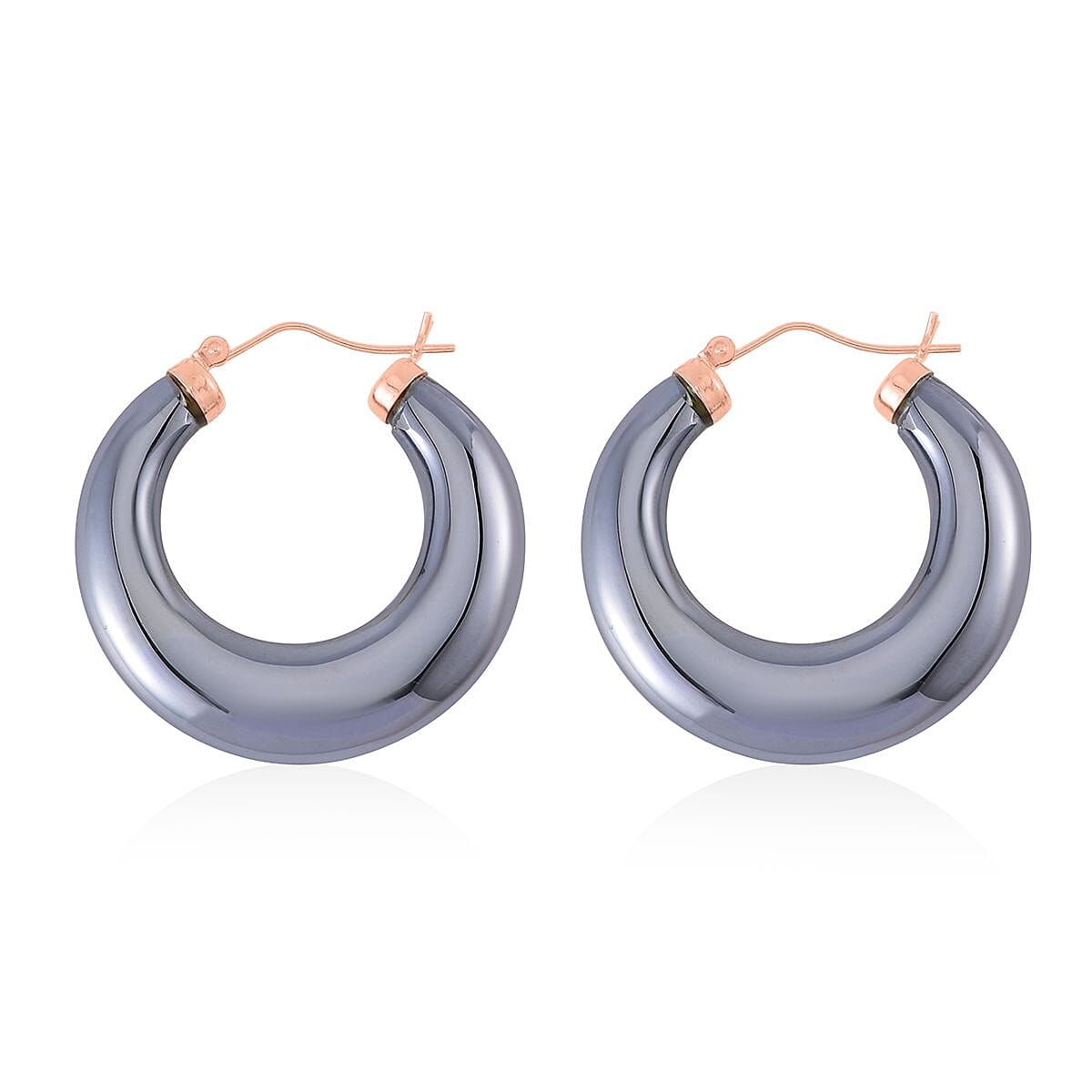 Terahertz Hoop Earrings in Vermeil Rose Gold Over Sterling Silver 63.70 ctw