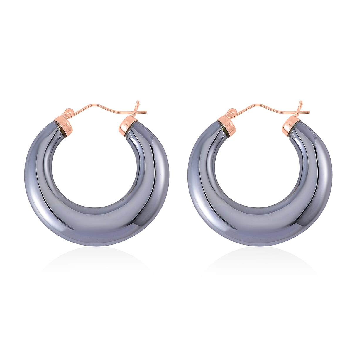 Terahertz Hoop Earrings in Vermeil Rose Gold Over Sterling Silver 63.70 ctw image number 3
