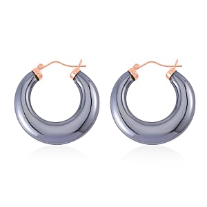 Terahertz Hoop Earrings in Vermeil Rose Gold Over Sterling Silver 63.70 ctw