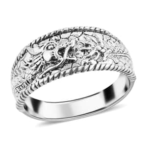 Bali Legacy Sterling Silver Dragon Ring (Size 7.0) 4.70 Grams