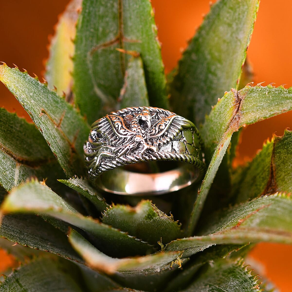 Bali Legacy Sterling Silver Phoenix Ring (Size 9.0) 4.70 Grams image number 1