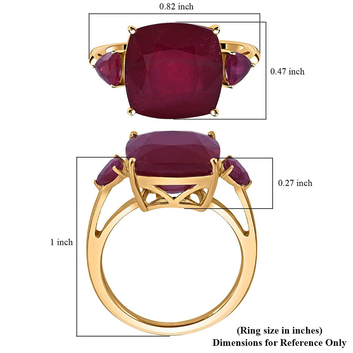 Luxoro 10K Yellow Gold AAA Niassa Ruby (FF) Ring (Size 10.0) 12.30 ctw