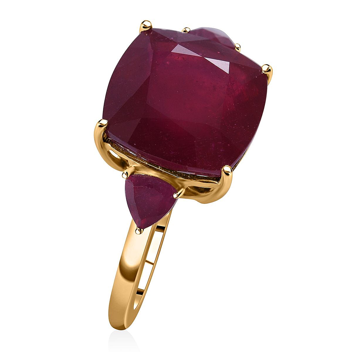 TLV Luxoro 10K Yellow Gold AAA Niassa Ruby (FF) Ring (Size 10.0) 12.30 ctw image number 2
