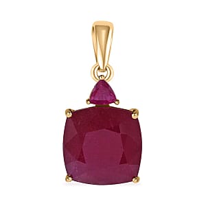Luxoro AAA Niassa Ruby FF 12.00 ctw Pendant without Chain in 10K Yellow Gold