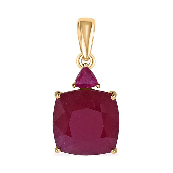 Luxoro AAA Niassa Ruby FF 12.00 ctw Pendant without Chain in 10K Yellow Gold