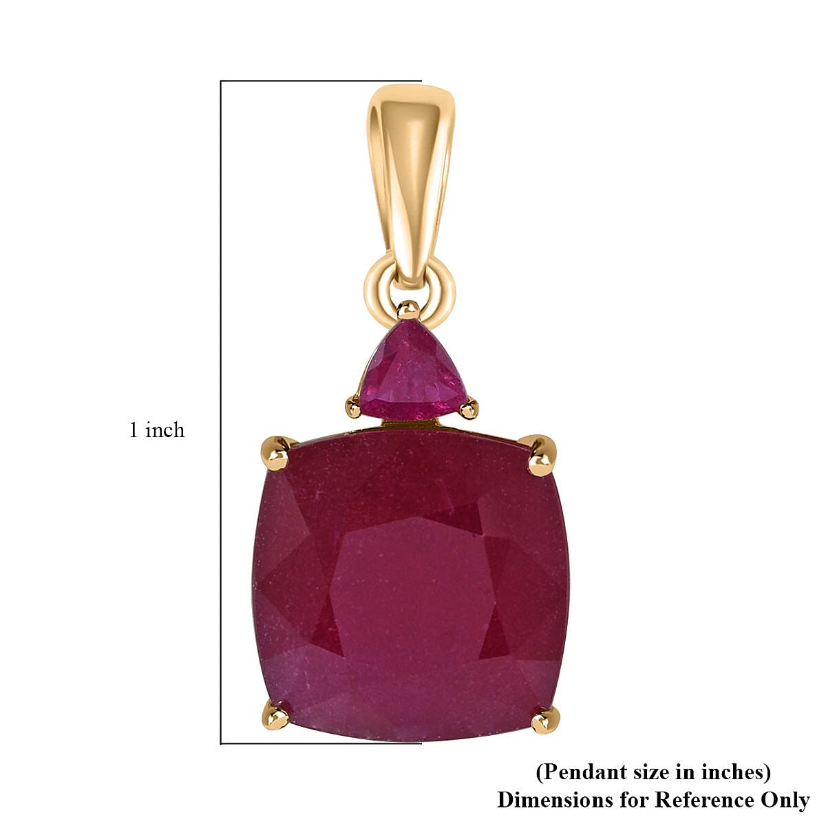 Luxoro AAA Niassa Ruby FF 12.00 ctw Pendant without Chain in 10K Yellow Gold image number 4