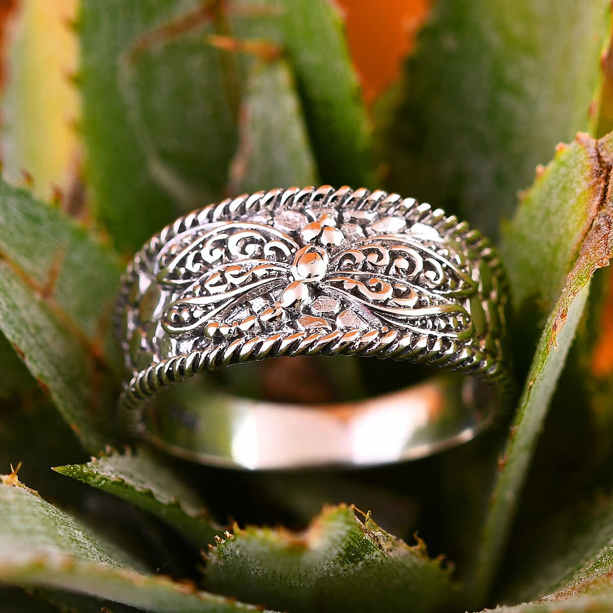 Bali Legacy Sterling Silver Dragonfly Ring (Size 10.0) 4.70 Grams image number 1