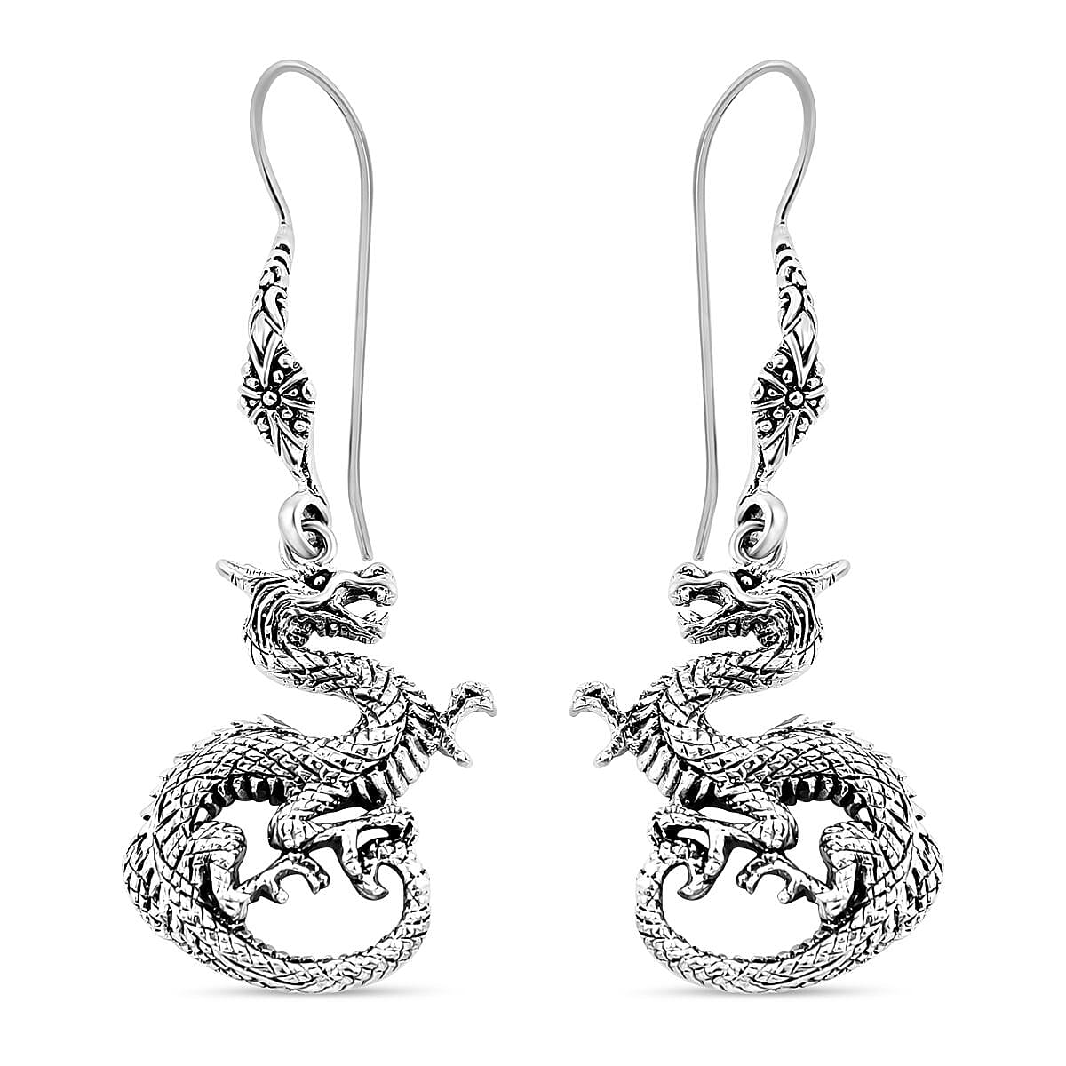 Bali Legacy Sterling Silver Dragon Earrings 7.45 Grams