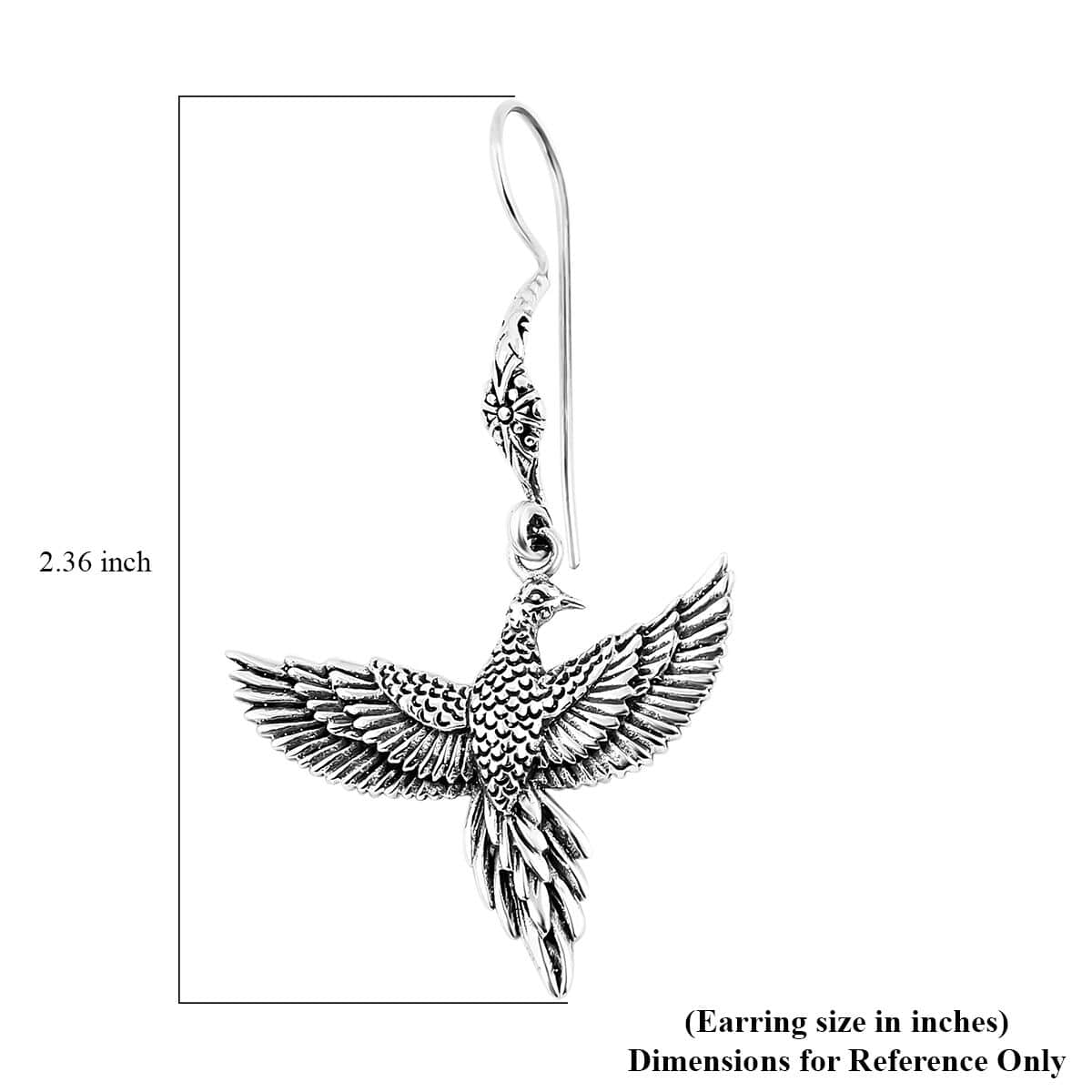 Bali Legacy Sterling Silver Phoenix Earrings 7.45 Grams image number 2