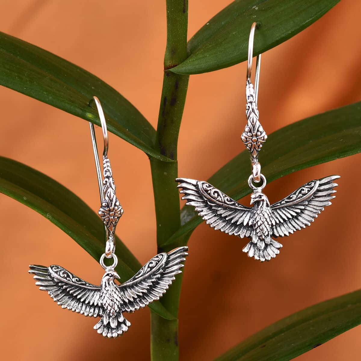 Bali Legacy Eagle Earrings in Sterling Silver 7.45 Grams image number 1