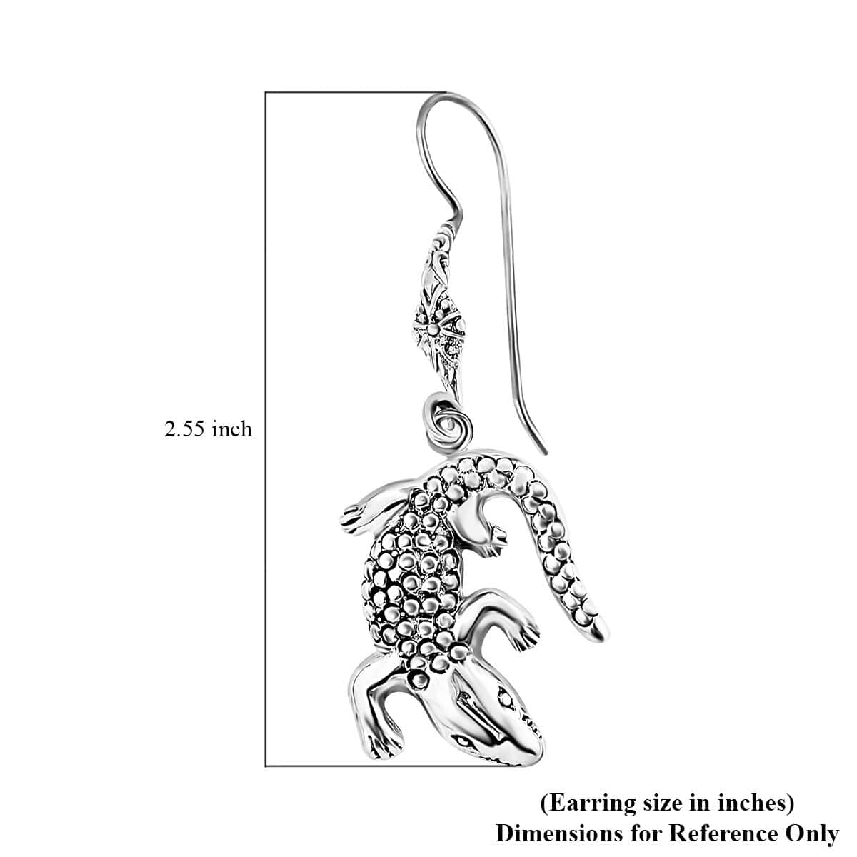 Bali Legacy Crocodile Earrings in Sterling Silver 7.45 Grams image number 3