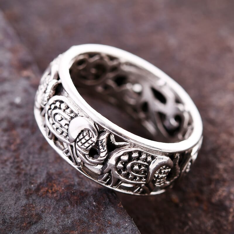 Bali Legacy Sterling Silver Elephant Band Ring (Size 10.0) 4 Grams