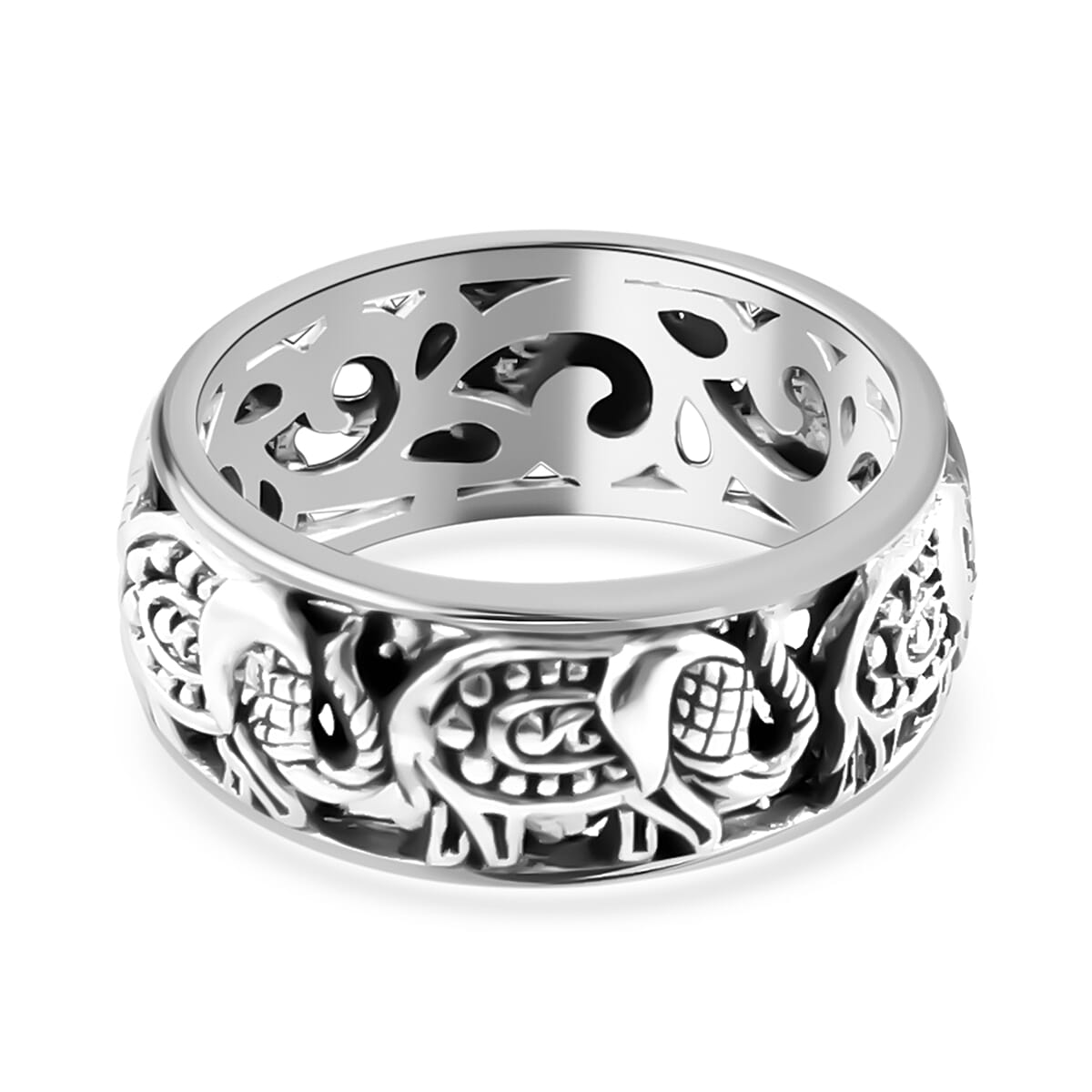 Bali Legacy Sterling Silver Elephant Ring (Size 10.0) (4 g) image number 4