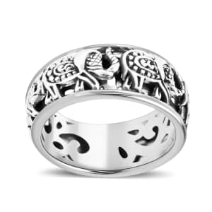 Bali Legacy Sterling Silver Elephant Band Ring (Size 5.0) 4 Grams