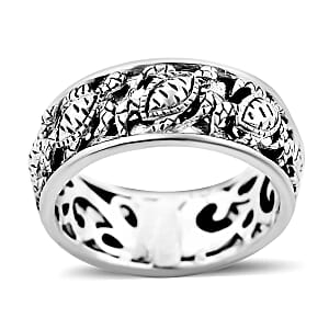 Bali Legacy Sterling Silver Turtle Band Ring (Size 9.0) 4 Grams