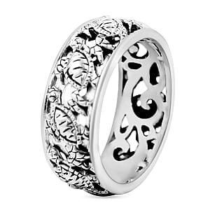 Bali Legacy Sterling Silver Turtle Band Ring (Size 9.0) 4 Grams