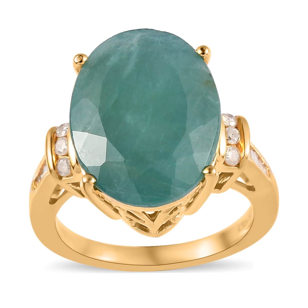 Premium Grandidierite and Diamond Ring in Vermeil Yellow Gold Over Sterling Silver (Size 6.0) 9.90 ctw image number 0