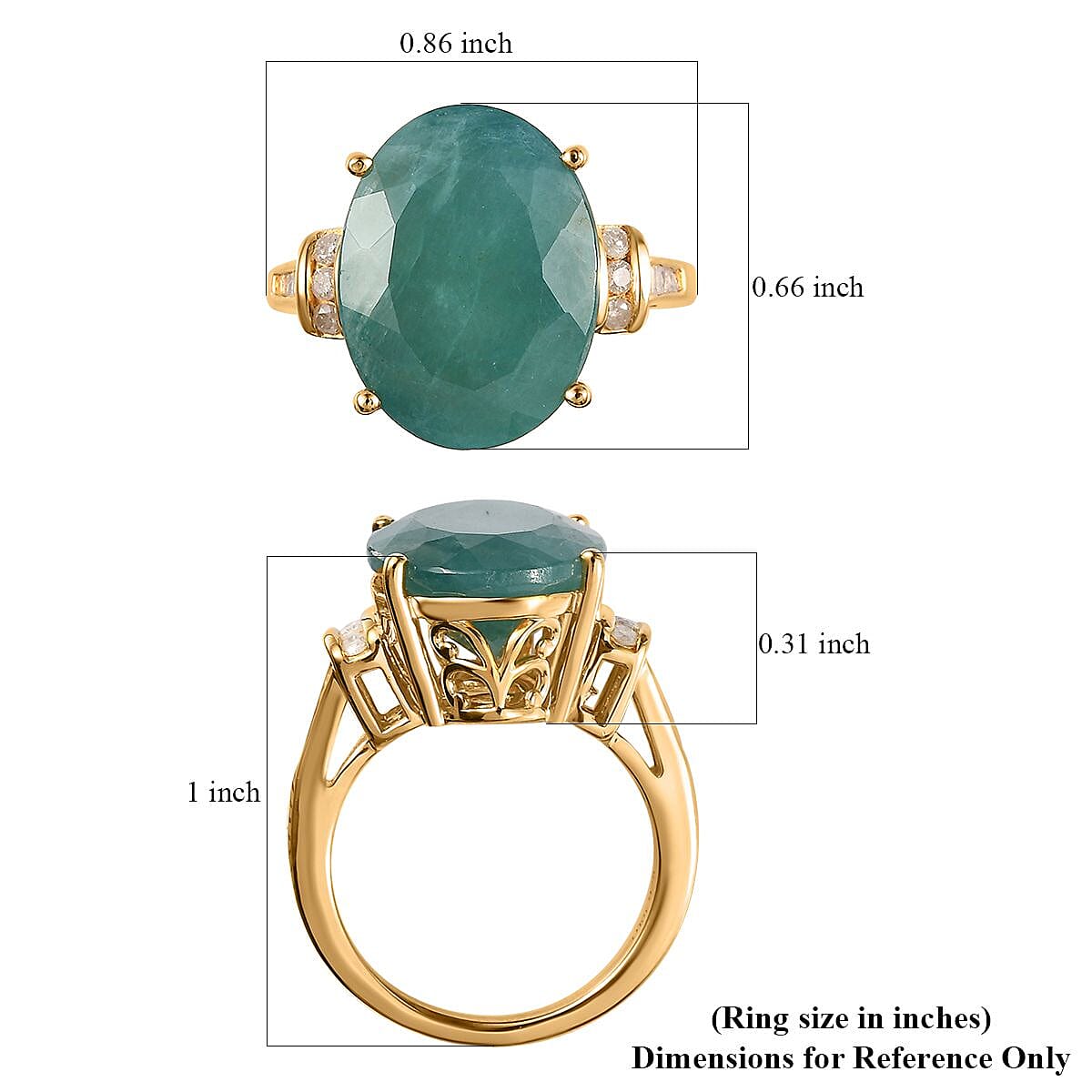 Premium Grandidierite and Diamond Ring in Vermeil Yellow Gold Over Sterling Silver (Size 7.0) 9.90 ctw image number 5