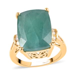 Premium Grandidierite and Diamond Ring in Vermeil Yellow Gold Over Sterling Silver (Size 6.0) 12.20 ctw