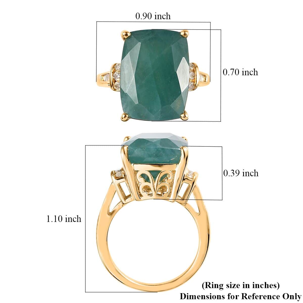 Premium Grandidierite and Diamond Ring in Vermeil Yellow Gold Over Sterling Silver (Size 6.0) 12.20 ctw image number 5