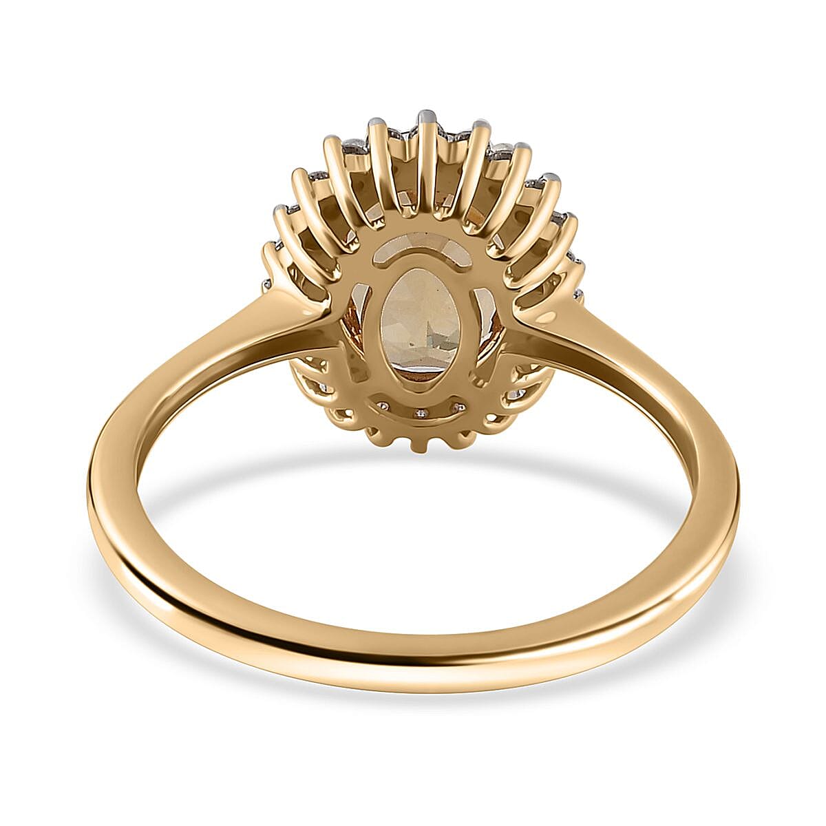 Luxoro 10K Yellow Gold Premium Brazilian Heliodor and Moissanite Ring (Size 10.0) 1.80 ctw