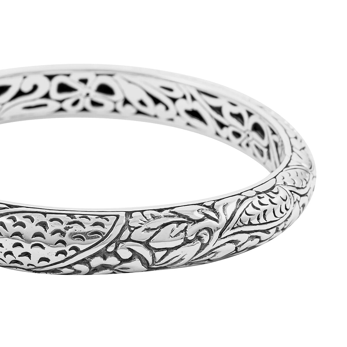 Bali Legacy Sterling Silver Butterfly Bangle Bracelet (7.25 In) 42.75 Grams image number 2