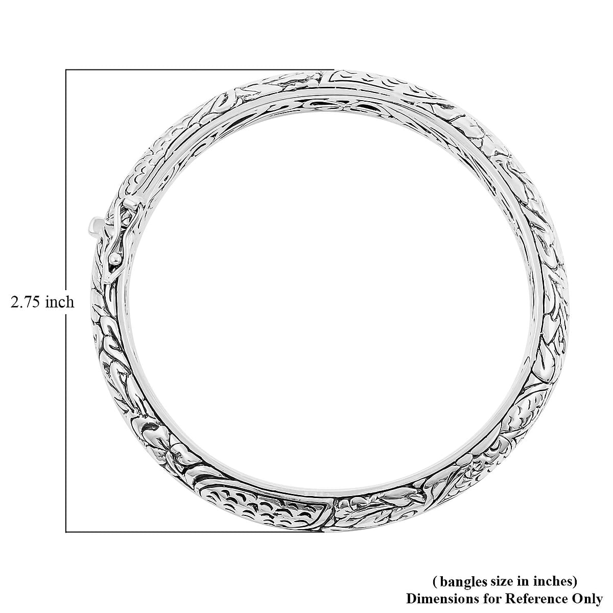 Bali Legacy Sterling Silver Butterfly Bangle Bracelet (7.25 In) 42.75 Grams image number 4