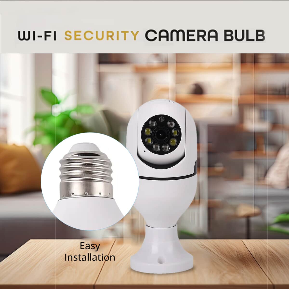 Wireless Camera Bulb with Two Way Communication, Night Vision, 360 Degree View and Notification image number 1
