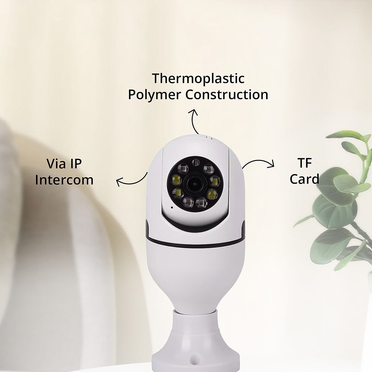  Security Camera Bulb with Night Vision, 360 Degree View, WiFi Connectivity, Two Way Audio Communication, Night Vision, Detection and Notification
