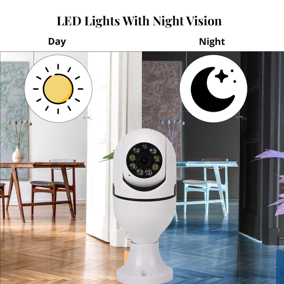 Wireless Camera Bulb with Two Way Communication, Night Vision, 360 Degree View and Notification image number 4