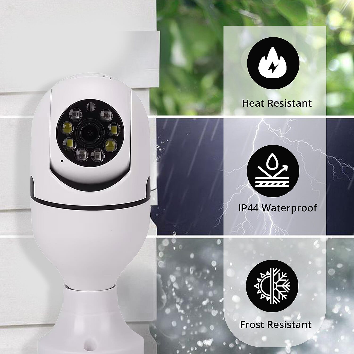  Security Camera Bulb with Night Vision, 360 Degree View, WiFi Connectivity, Two Way Audio Communication, Night Vision, Detection and Notification