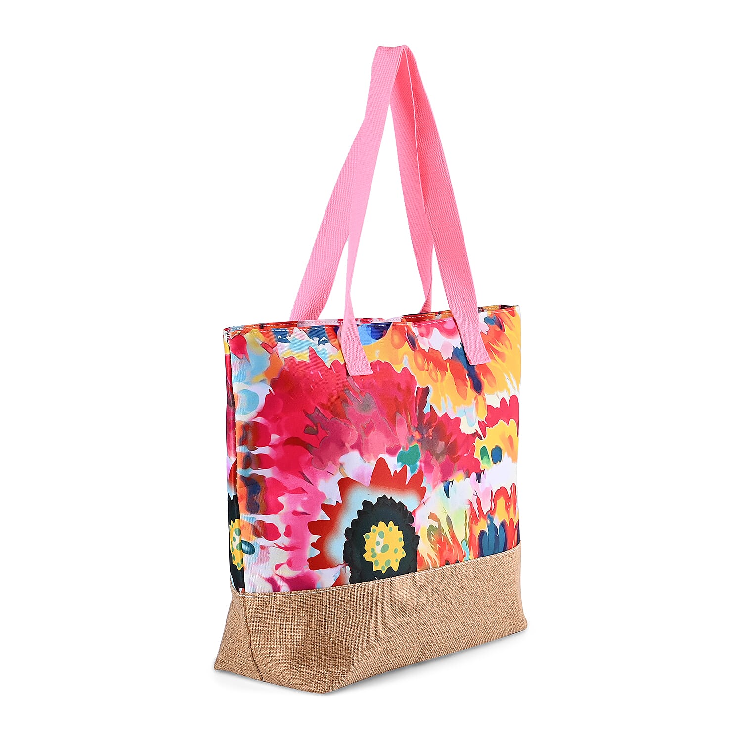 Set of 2 Artistic Flower Pattern Tote Bag