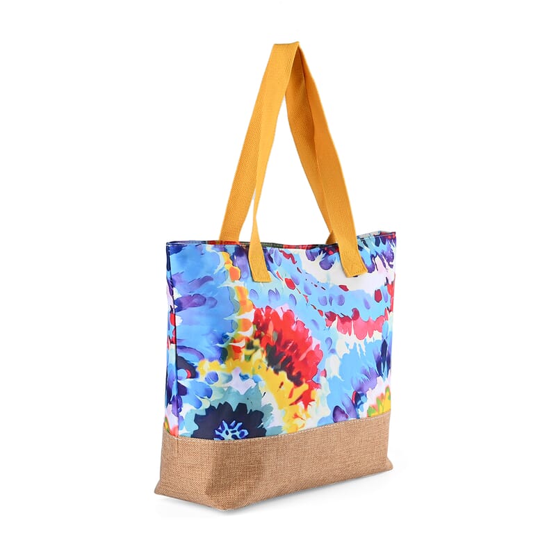 Set of 2 Artistic Flower Pattern Tote Bag