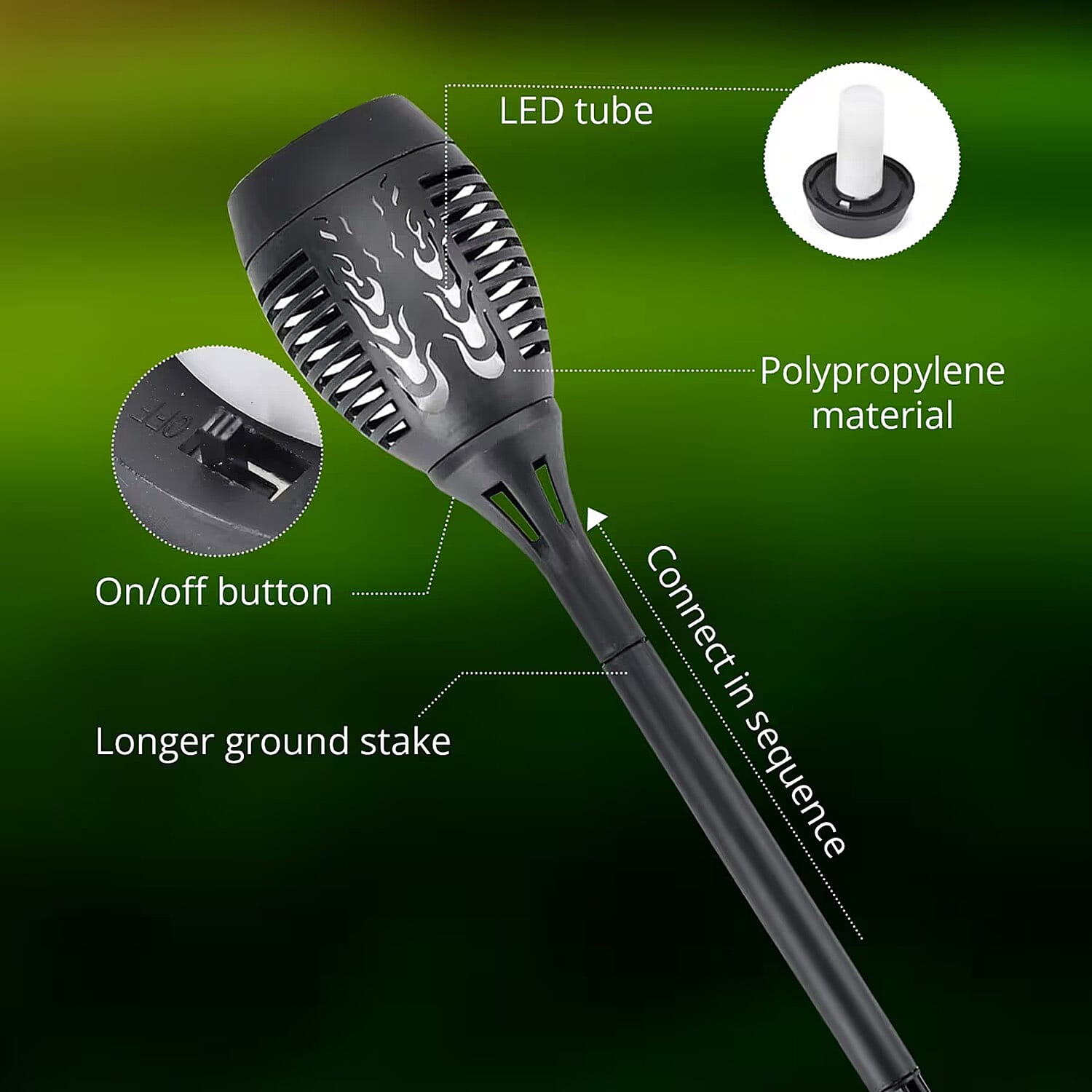 Set of 4pcs Solar Dancing Flame Torch Light
