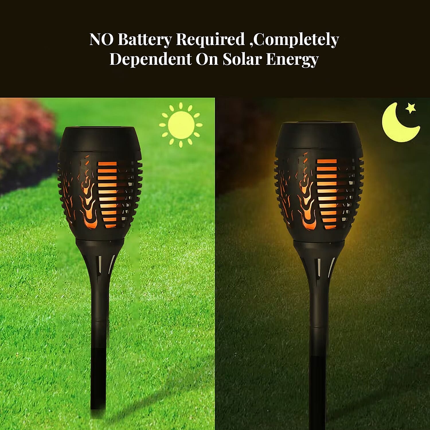 Set of 4pcs Solar Dancing Flame Torch Light