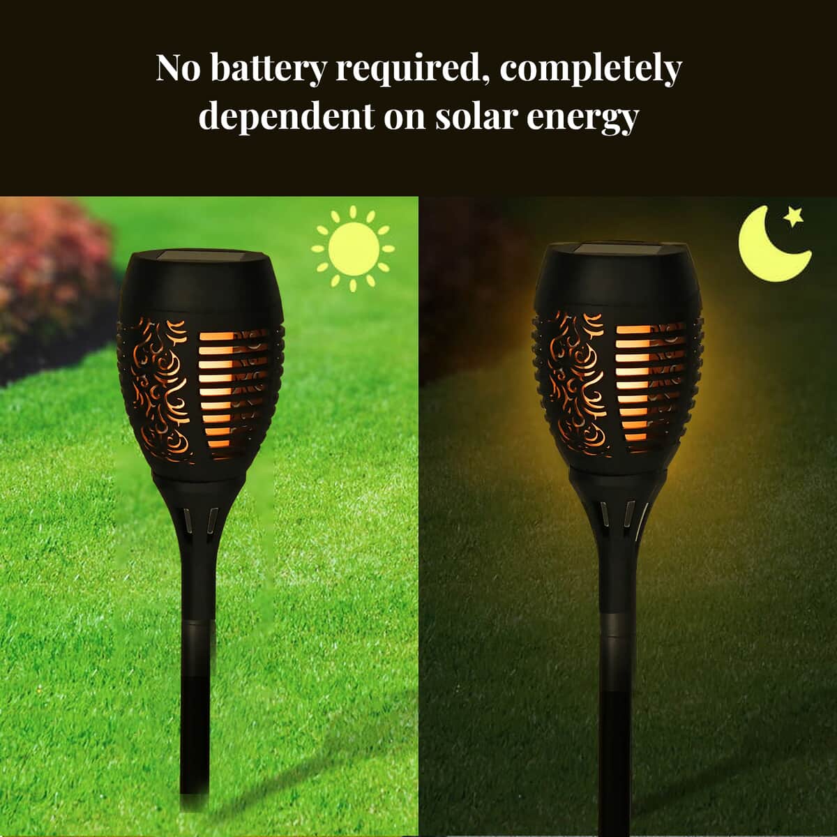 Set of 4pcs Solar Dancing Flame Torch Light image number 4