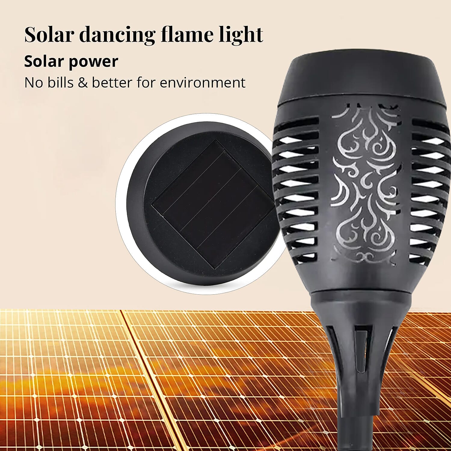 Set of 4pcs Solar Dancing Flame Torch Light