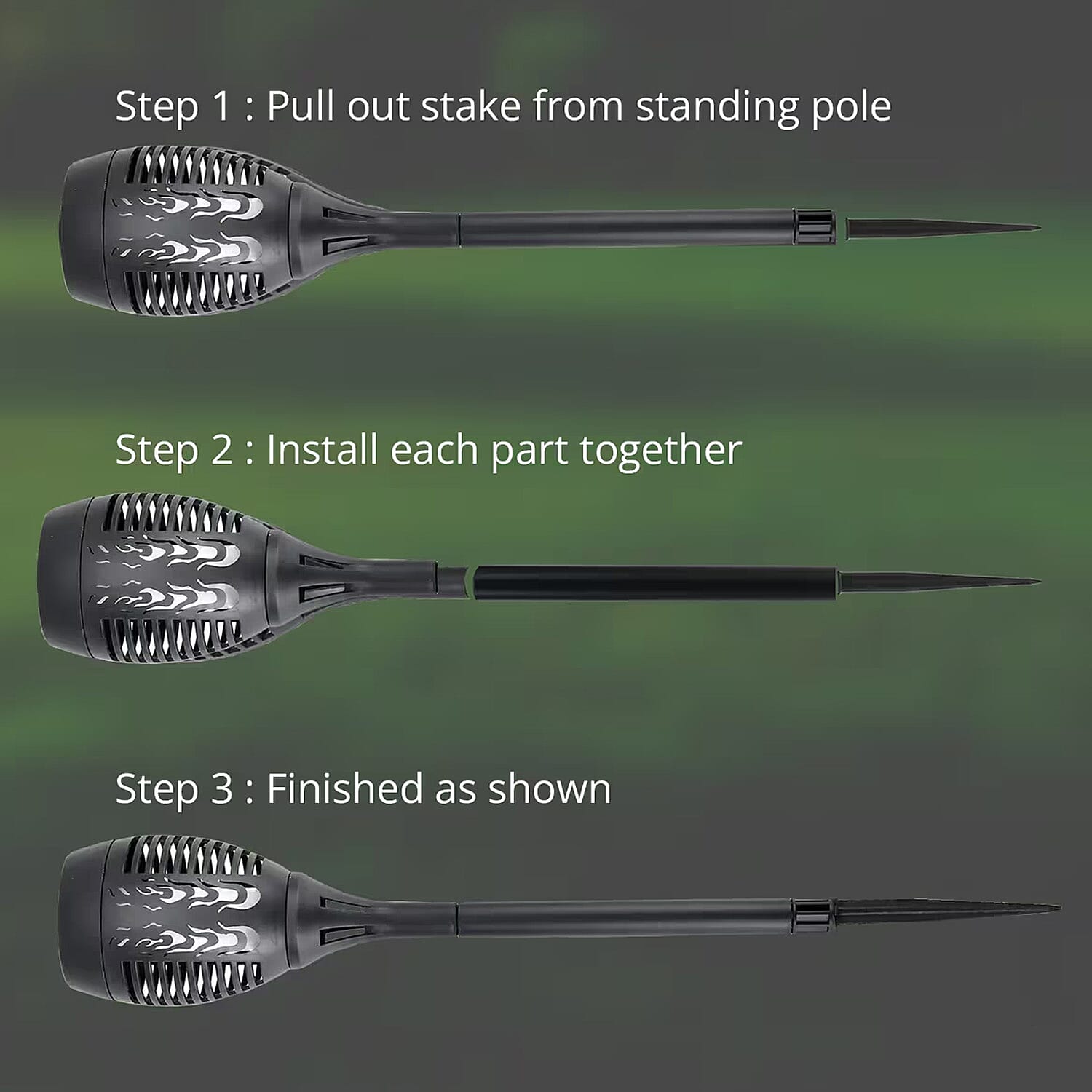 Set of 4pcs Solar Dancing Flame Torch Light