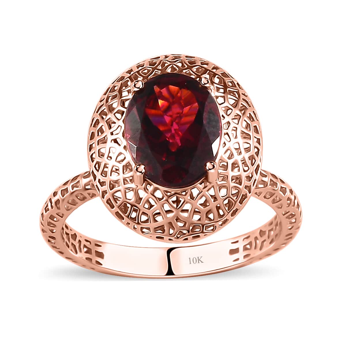 Mirage Collection Luxoro 10K Rose Gold Premium Orissa Rhodolite Garnet Ring (Size 10.0) 2.35 ctw image number 0