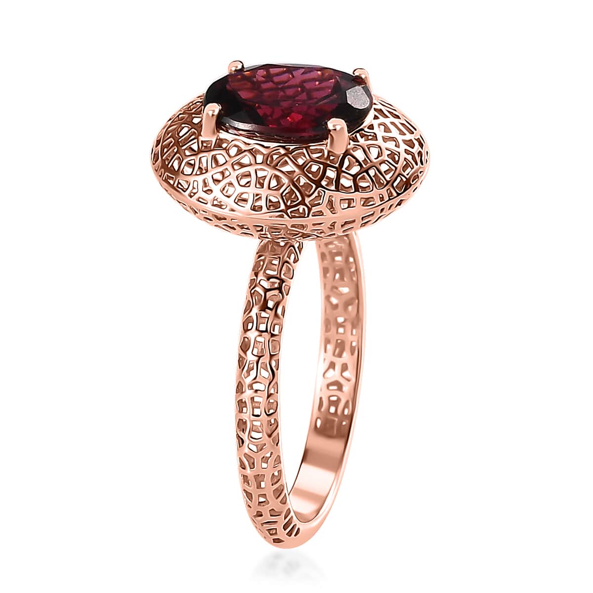 Mirage Collection Luxoro 10K Rose Gold Premium Orissa Rhodolite Garnet Ring (Size 10.0) 2.35 ctw image number 3