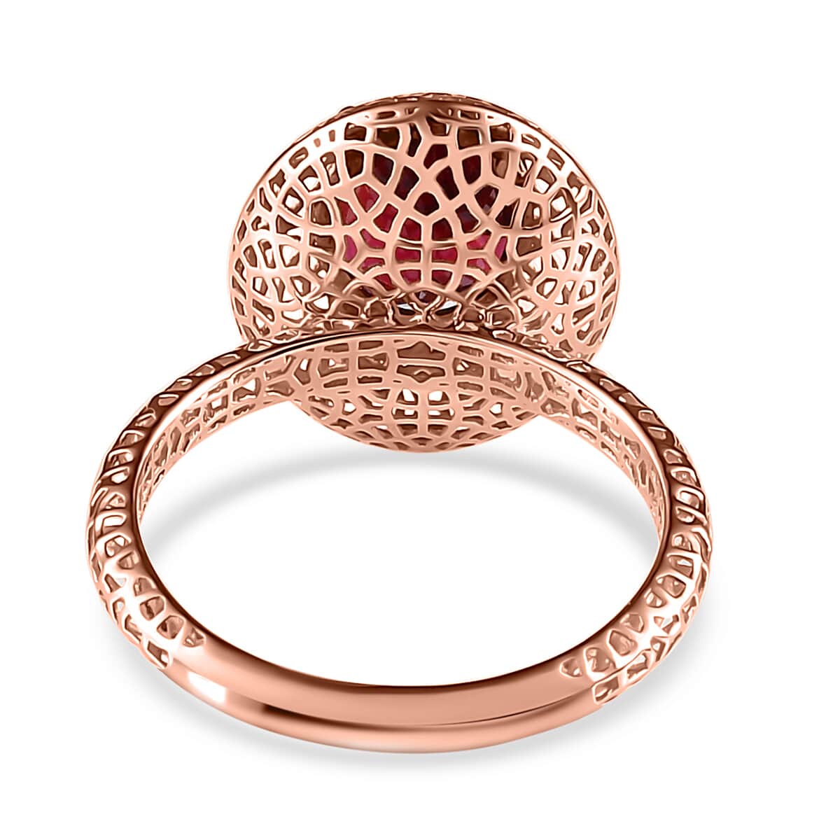 Mirage Collection Luxoro 10K Rose Gold Premium Orissa Rhodolite Garnet Ring (Size 10.0) 2.35 ctw image number 4