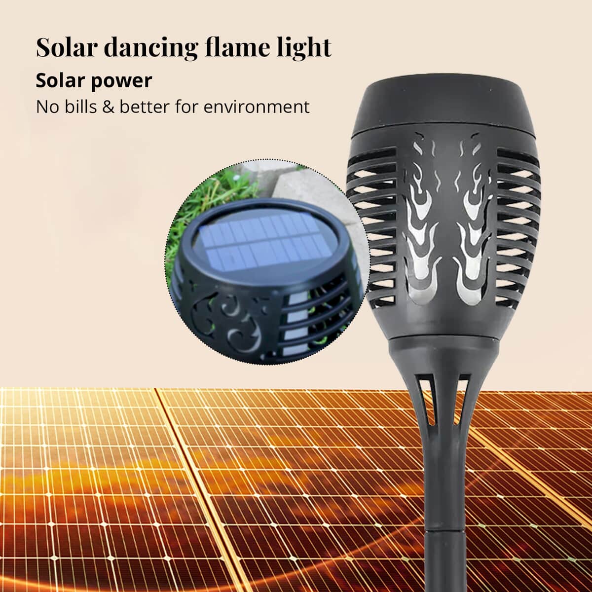 Set of 8pcs Solar Dancing Flame Torch Light image number 4