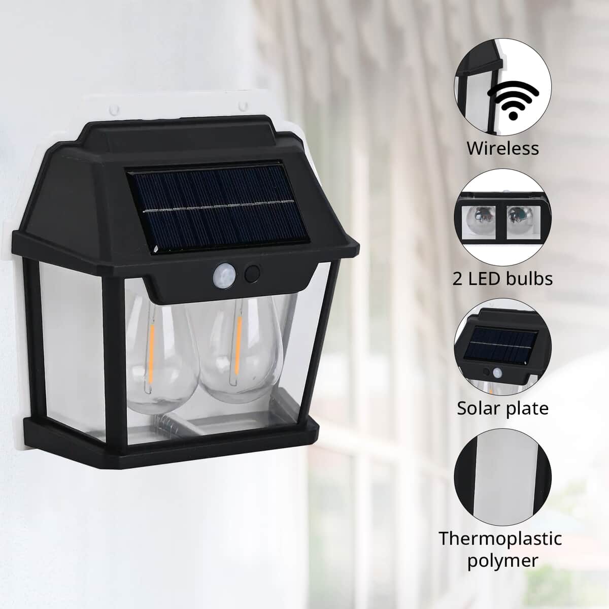 Homesmart Solar 2 Bulb Wall LED Light image number 1