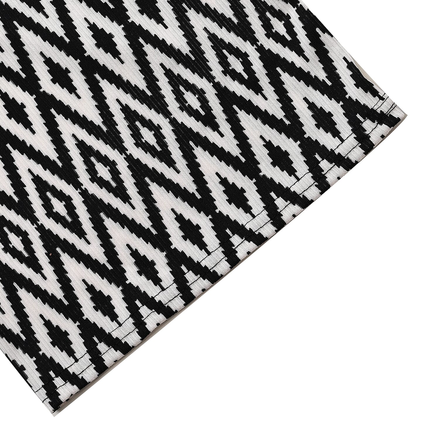Set of 2 Black and Zebra Rib Knit Stretch Lounge Pants - One Size Fits Most