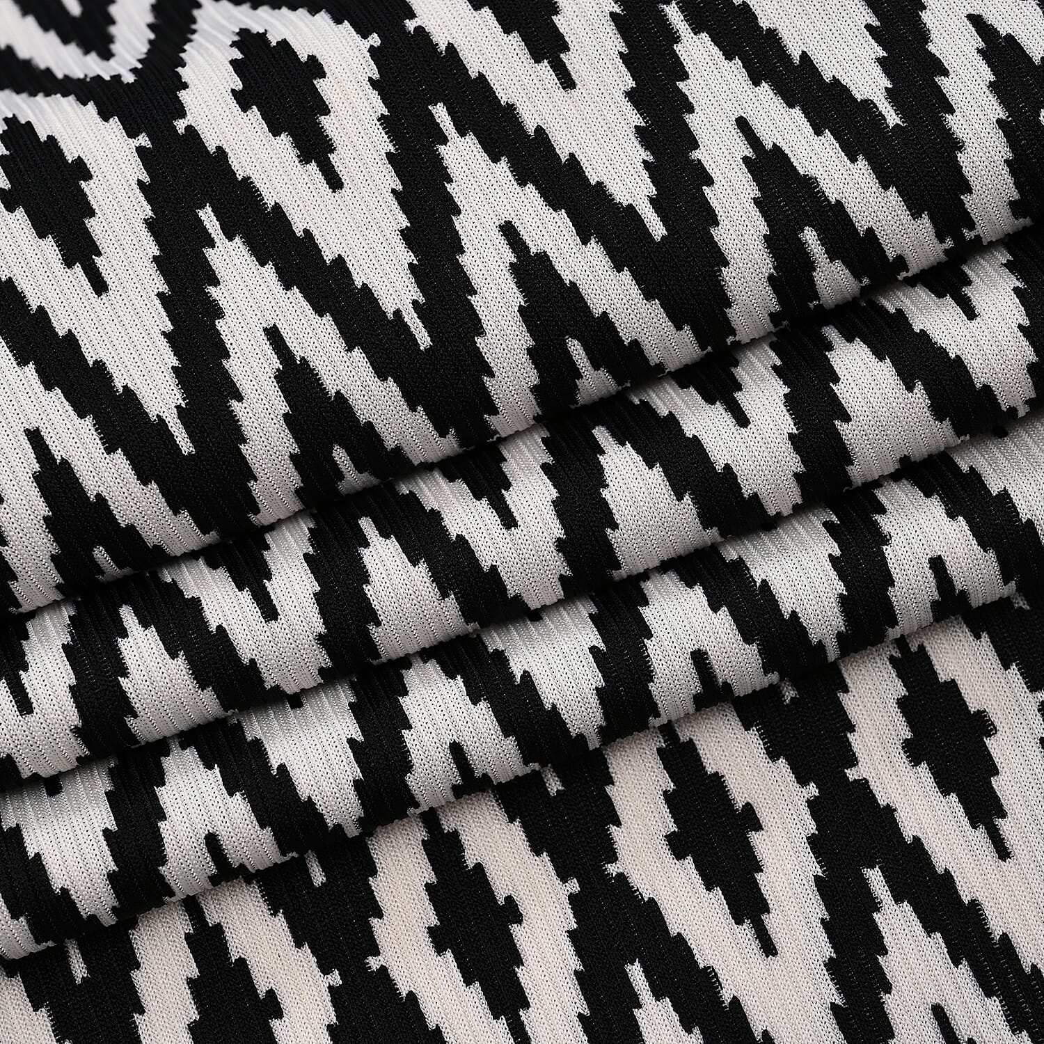 Set of 2 Black and Zebra Rib Knit Stretch Lounge Pants - One Size Fits Most
